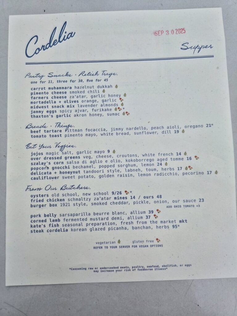 Cordelia Menu 6
